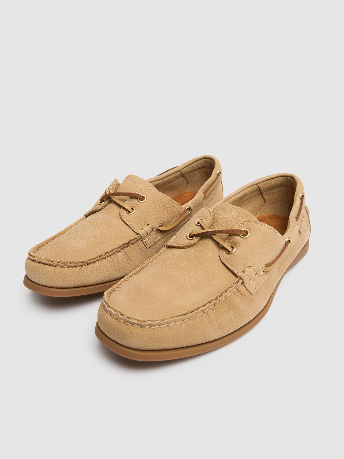 Tom Ford 5mm Robin Grained Nubuck Loafers In Peanut