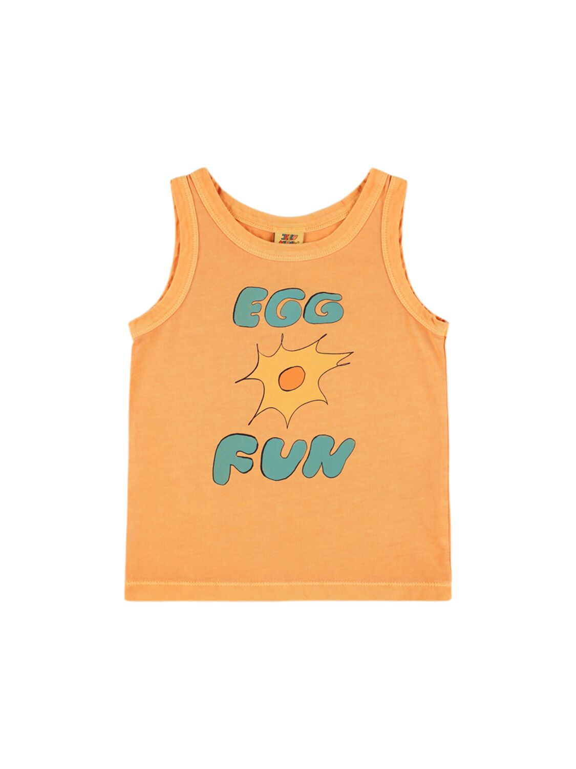 Jellymallow Egg Print Cotton Jersey Tank Top In Dark Yellow