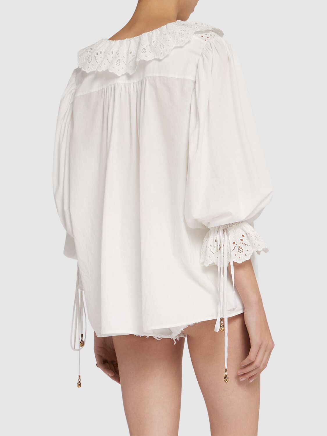 Shop Chloé Ruffled Cotton Shirt