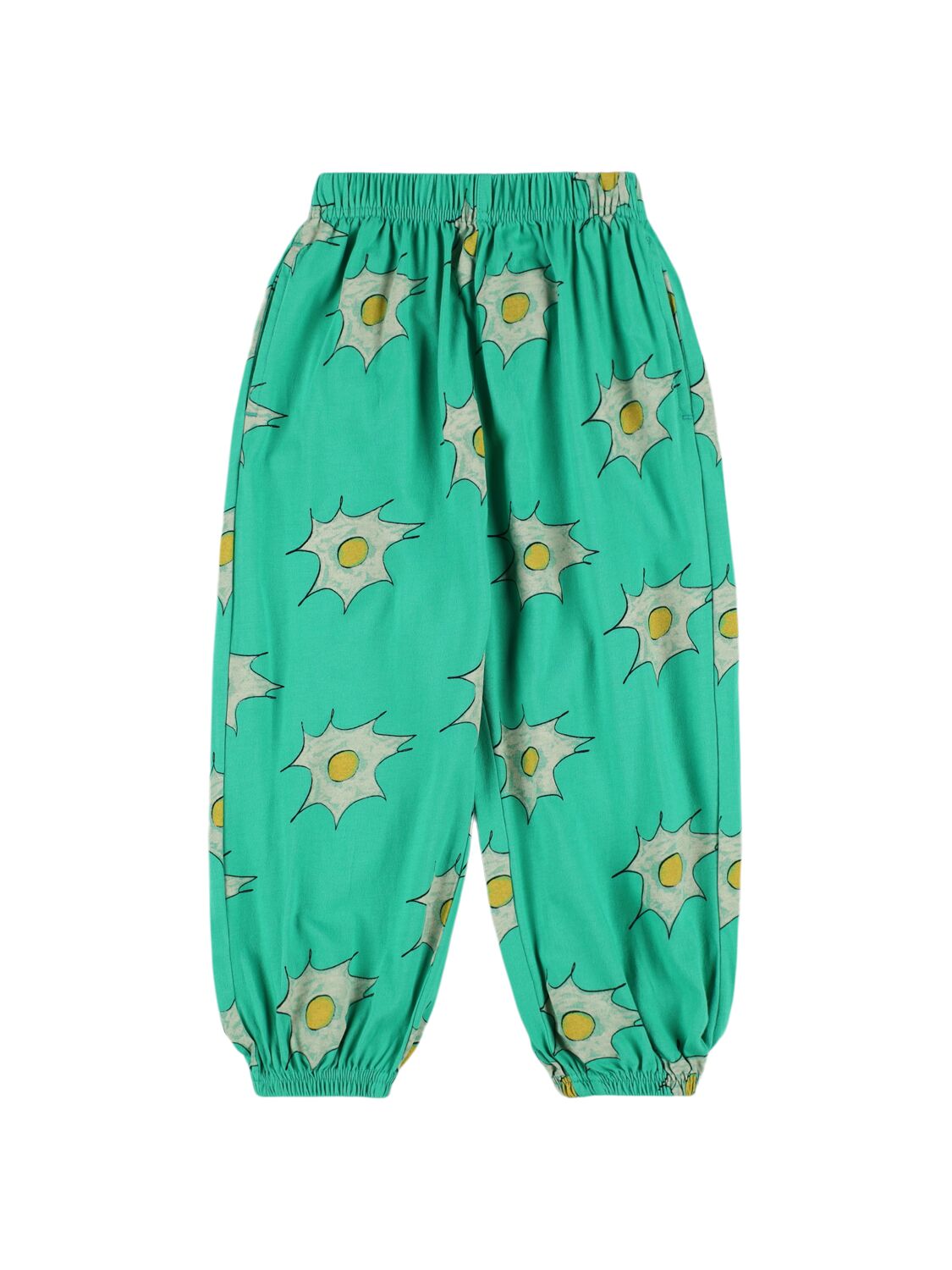 Jellymallow Egg Print Cotton Sweatpants In Green