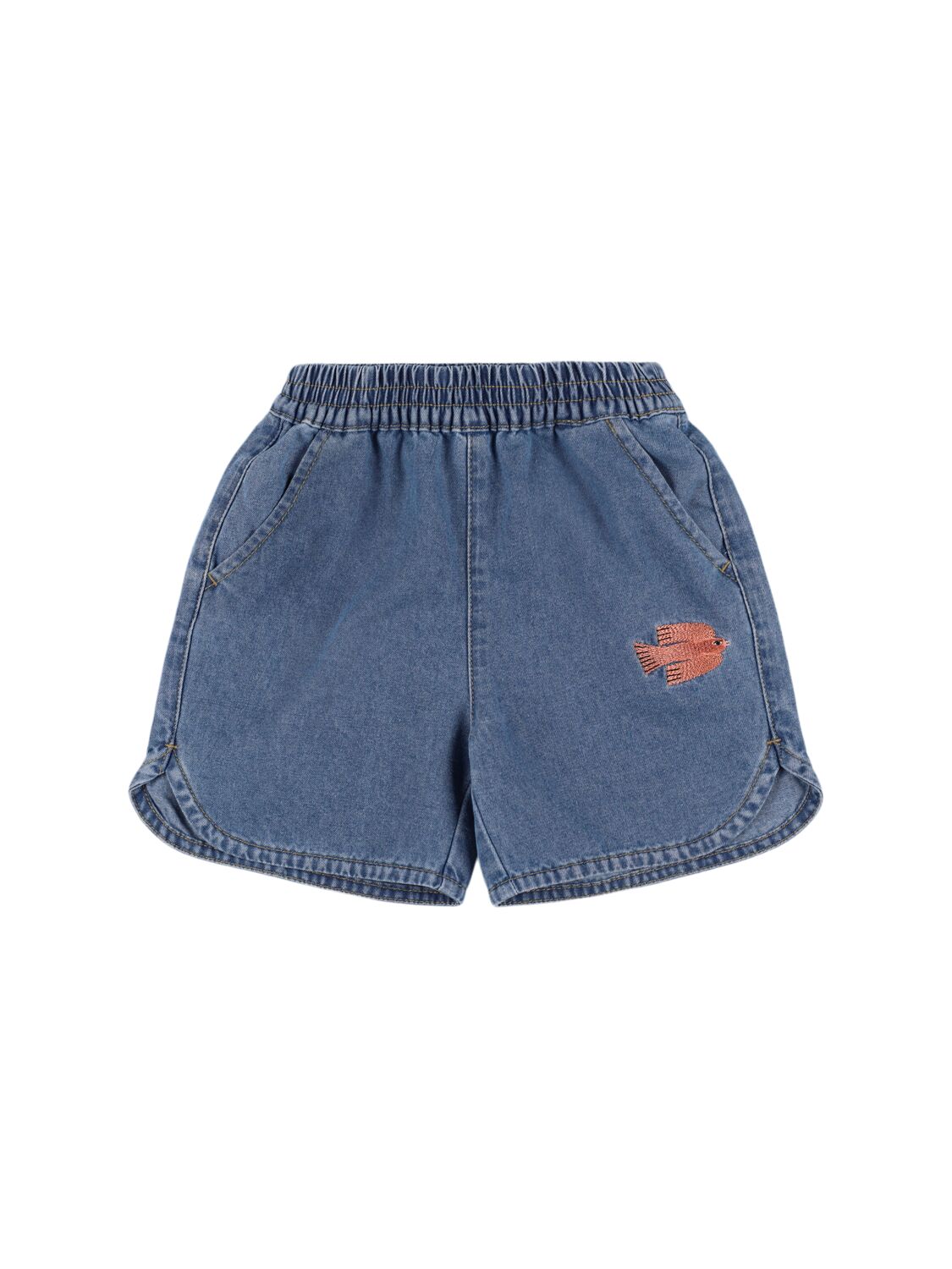Jellymallow Cotton Chambray Shorts In Blue