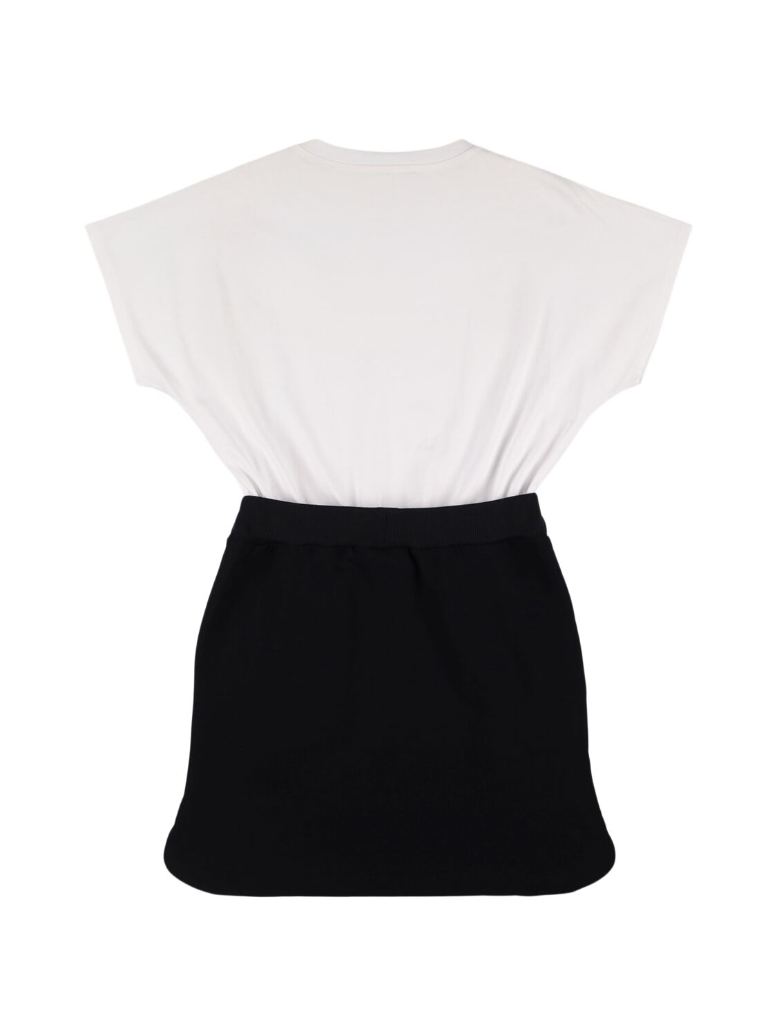 Balmain Printed Cotton Dress In White/black