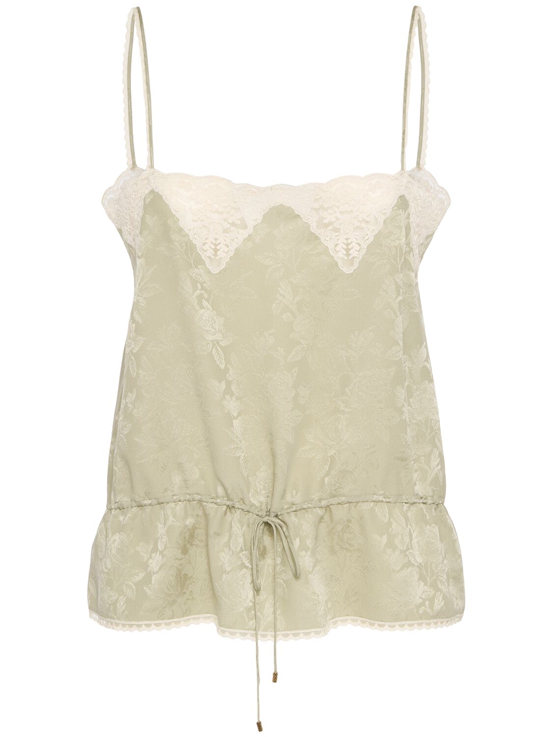 Chloé Silk Top With Drawstring Waist And Floral Pattern