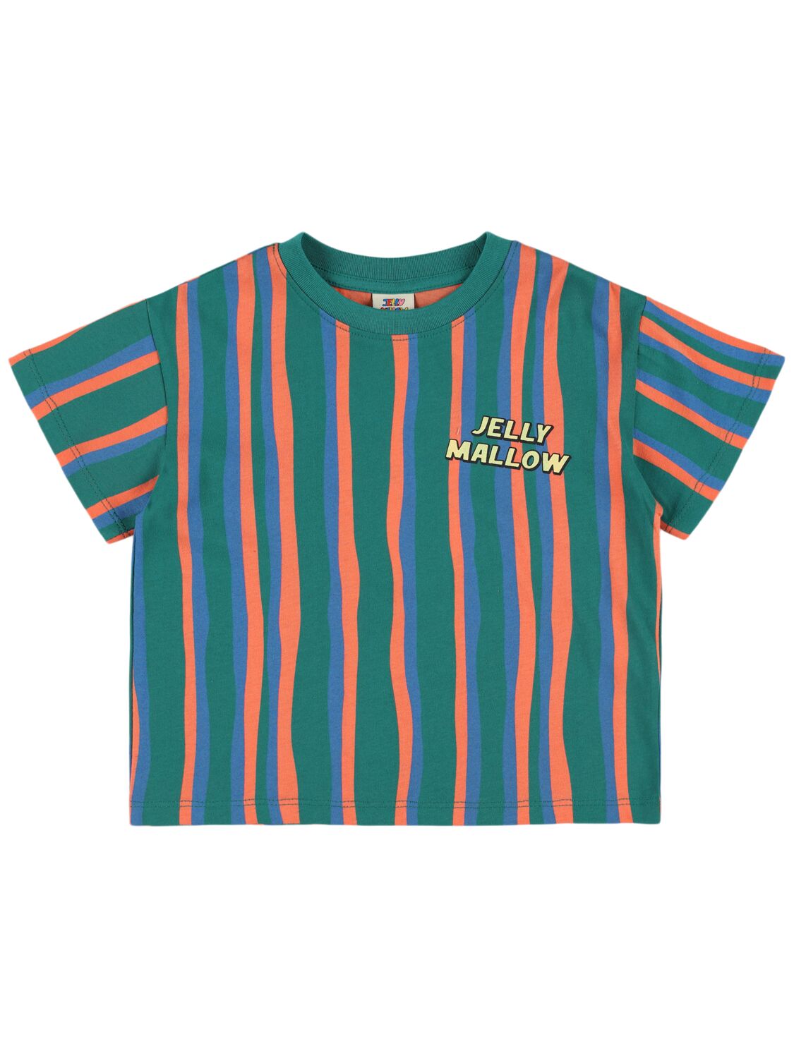 Jellymallow Stripe Print Cotton Jersey T-shirt In Green