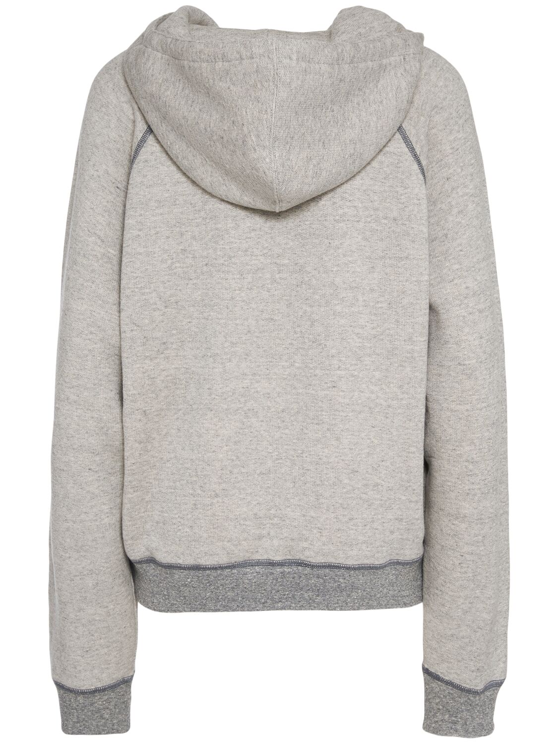 Chloé Hooded Cotton Blend Sweatshirt With Kangaroo Pocket In Gray