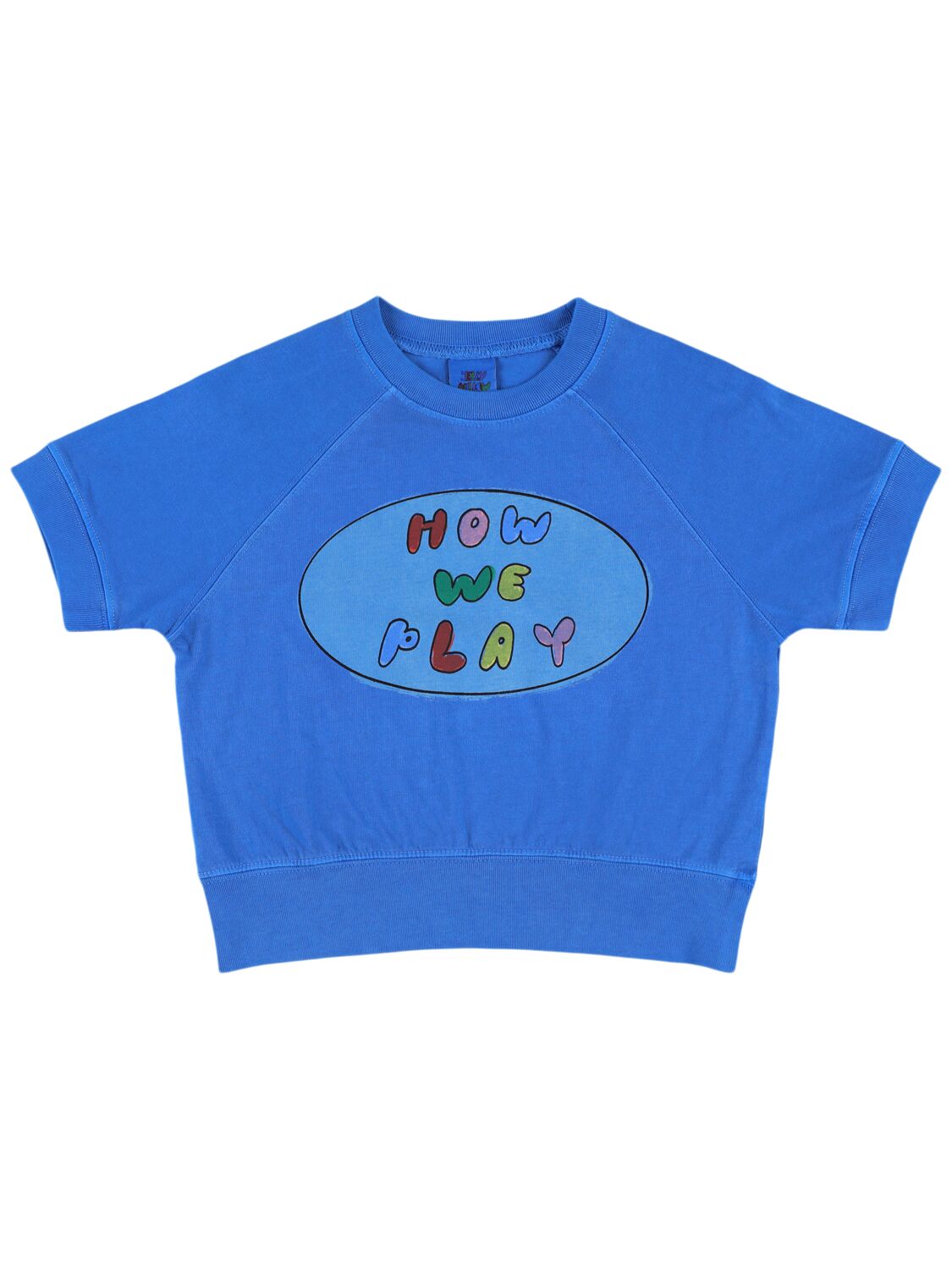 Jellymallow Printed Cotton Jersey T-shirt In Blue