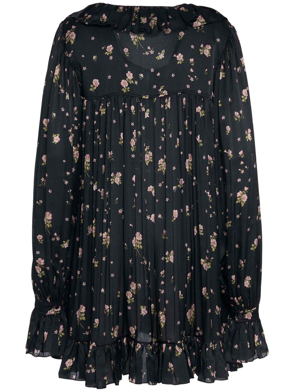 Chloé Liberty Print Long Sleve Silk Charmeuse Minidress