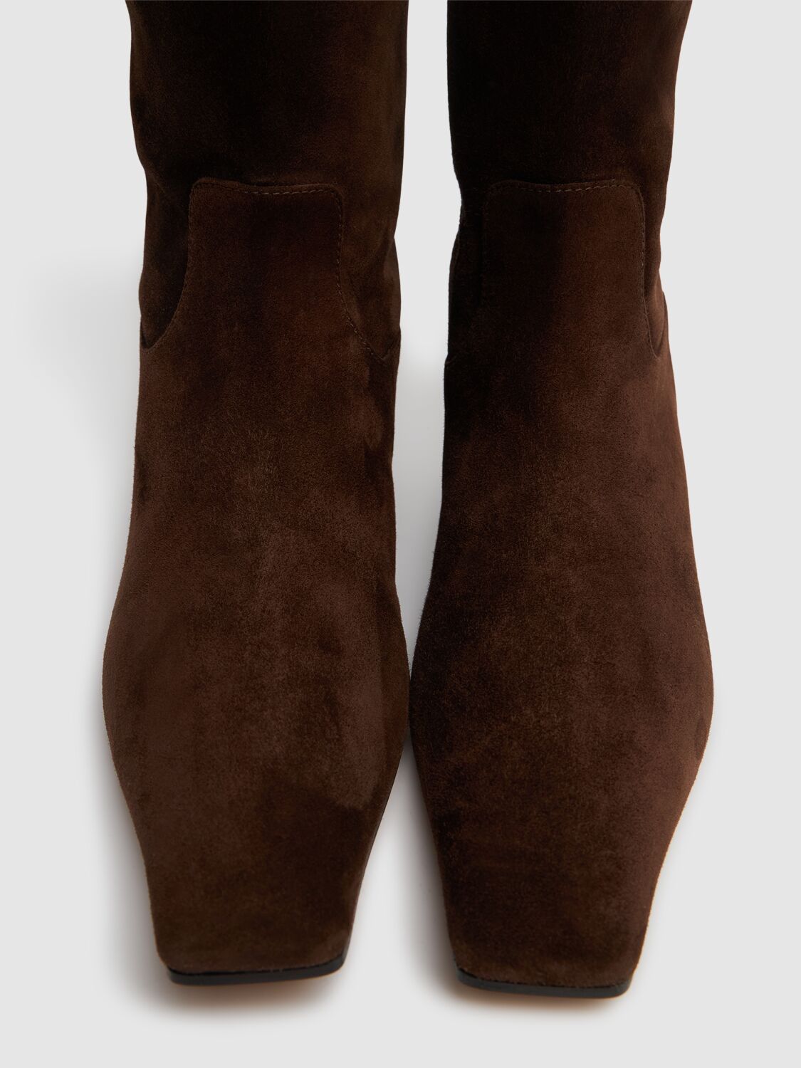 Khaite Marfa Classic Flat Knee High Boot In Dark Brown