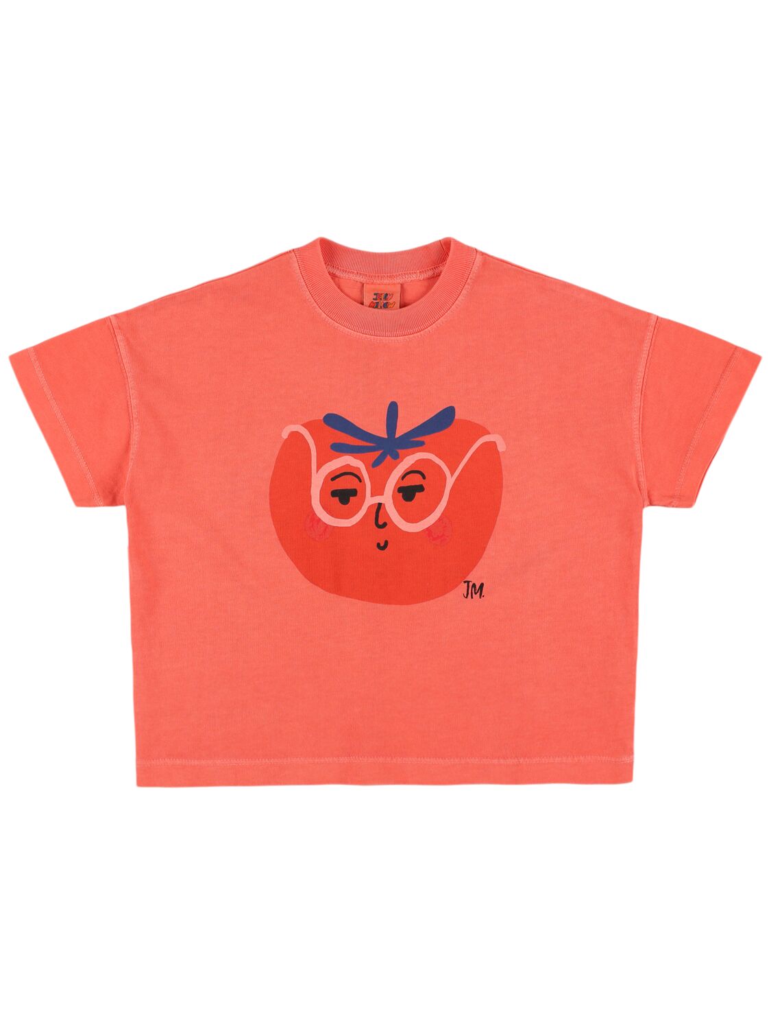Jellymallow Tomato Print Cotton Jersey T-shirt In Orange