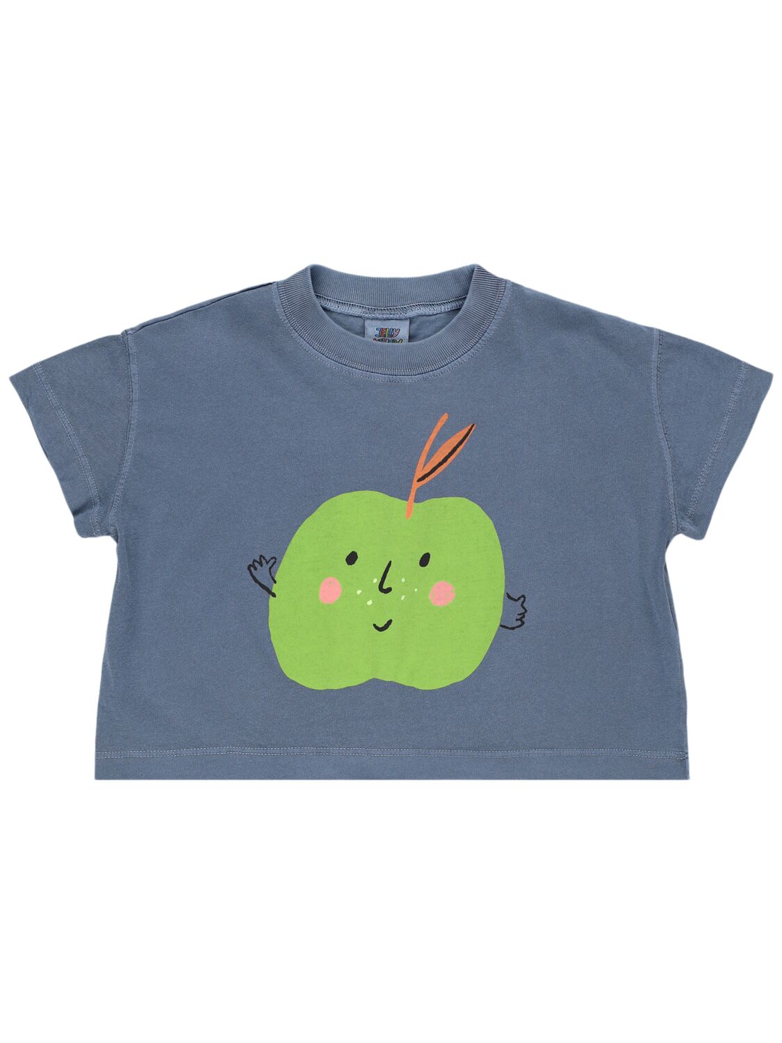 Jellymallow Printed Cotton Jersey T-shirt In Blue