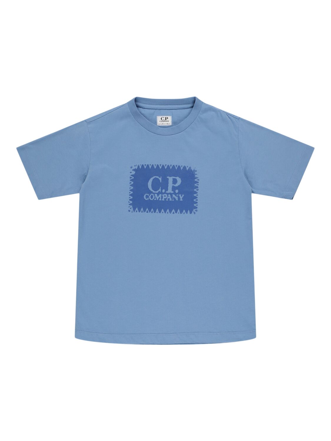 C.p. Company Printed Logo Cotton Jersey T-shirt In Blue