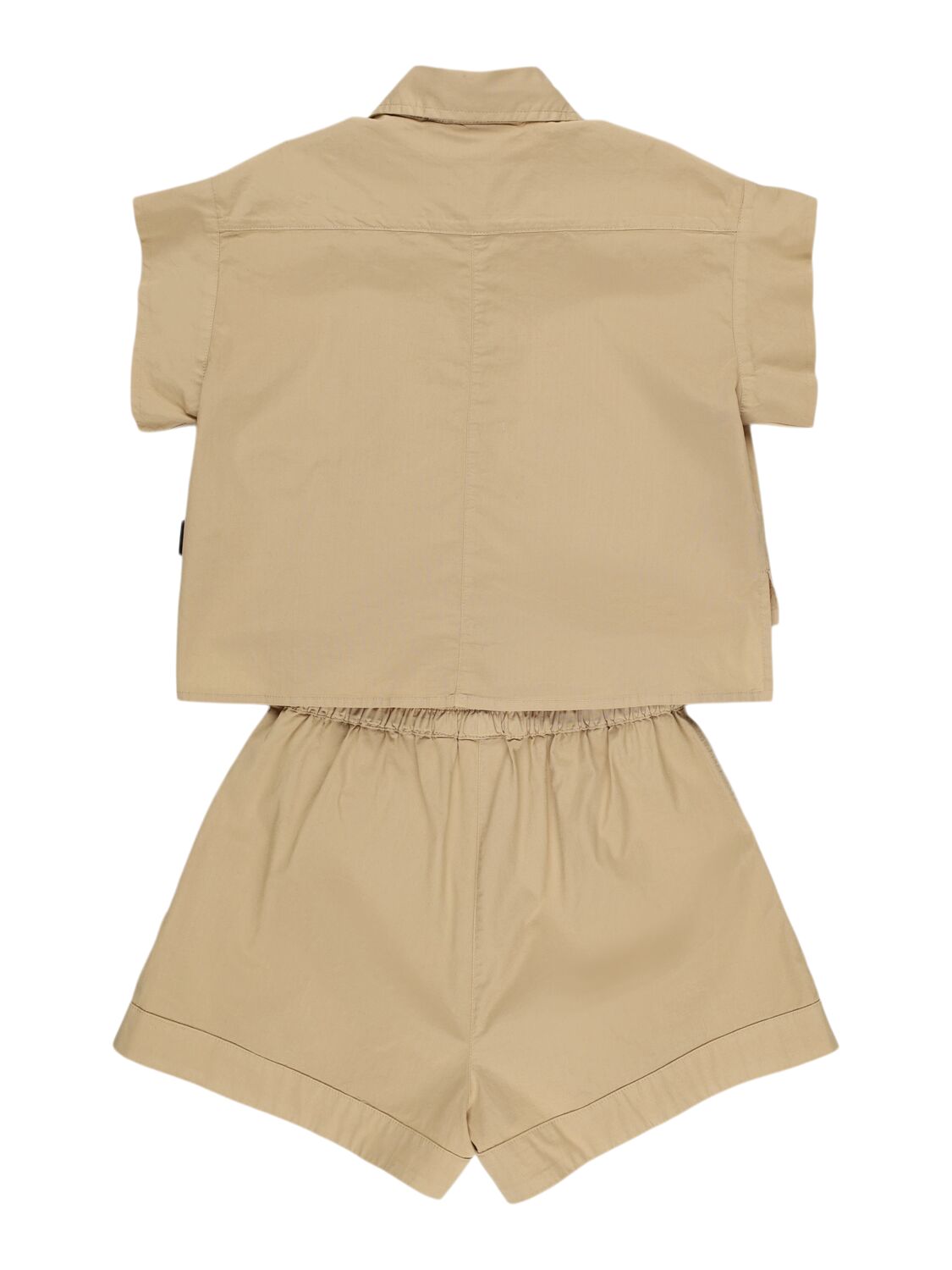 Aspesi Stretch Cotton Poplin Shirt & Shorts In Beige