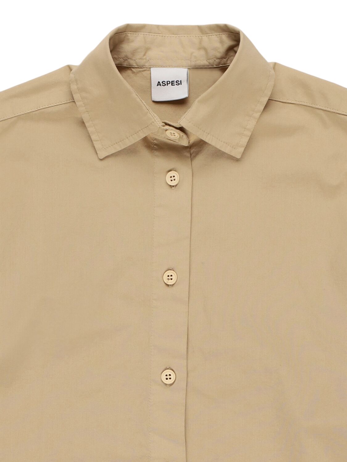 Aspesi Stretch Cotton Poplin Shirt & Shorts In Beige