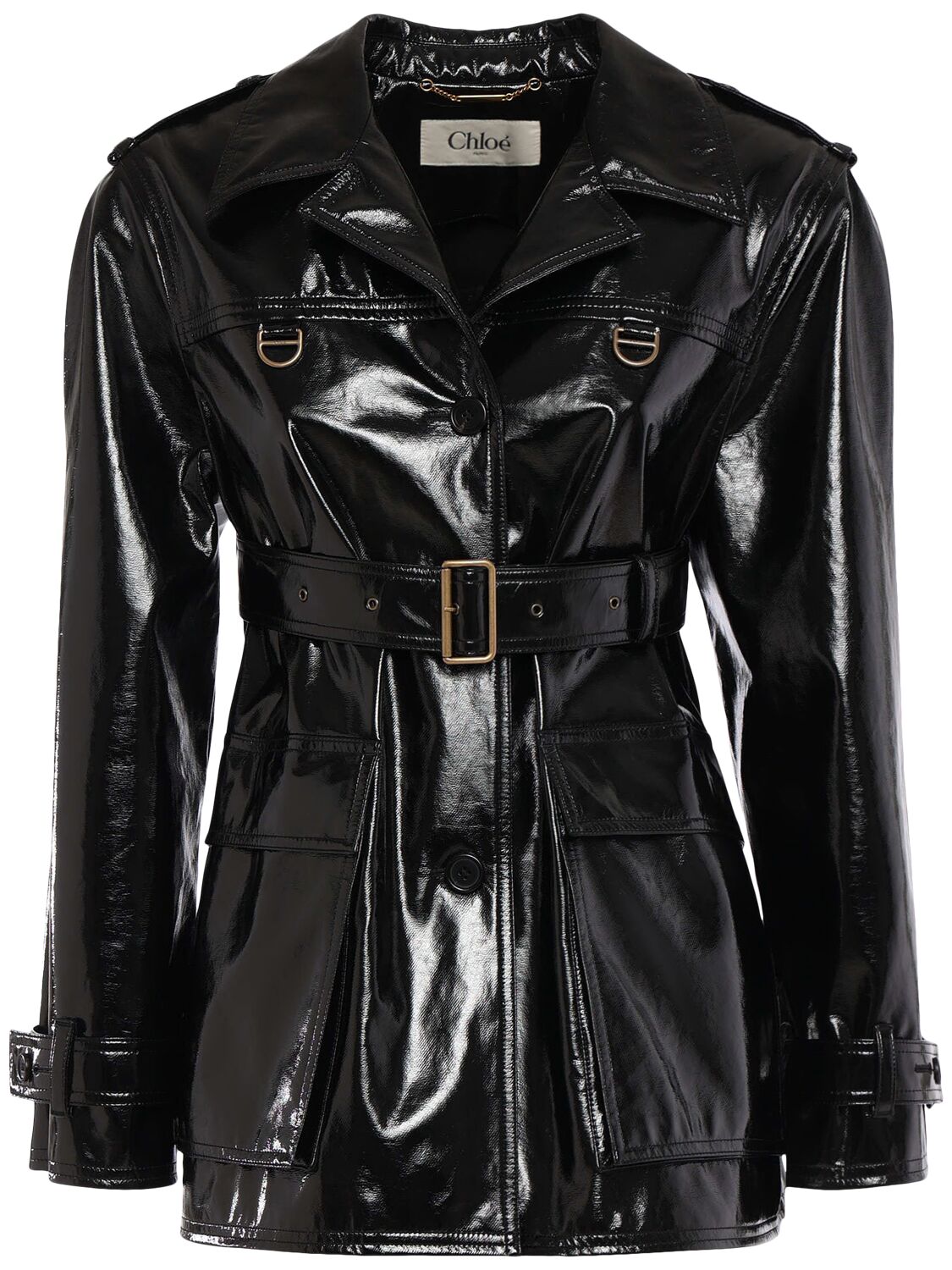 Chloé Shiny Coated Cotton Canvas Jacket