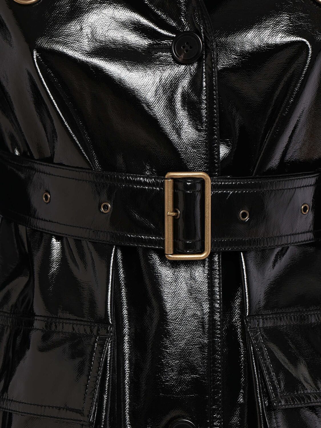 CHLOÉ SHINY COATED COTTON CANVAS JACKET 