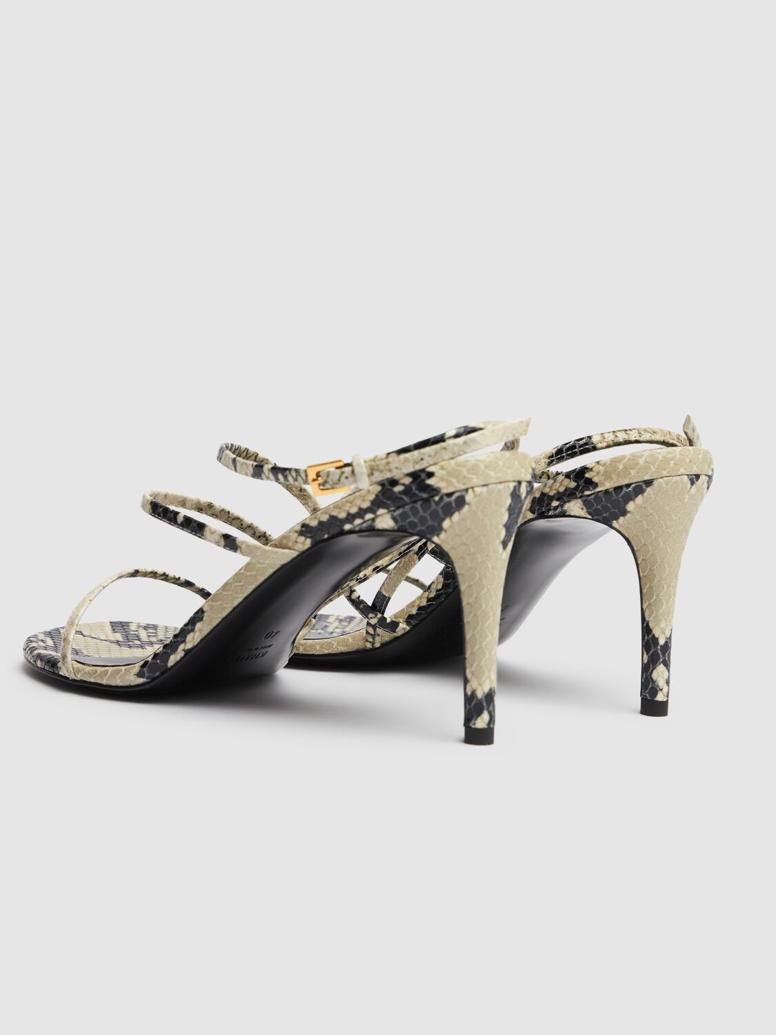 Shop Khaite 75mm Loop Sandals In Beige/black