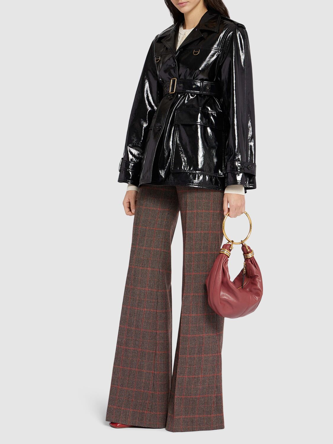 CHLOÉ SHINY COATED COTTON CANVAS JACKET 