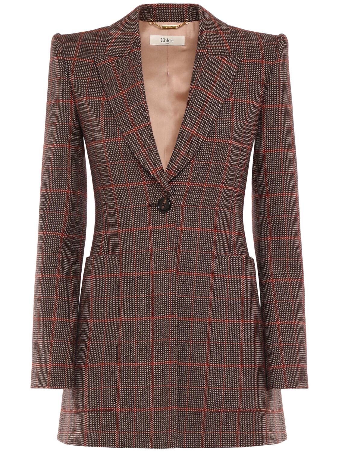 Chloé Check Wool Blazer