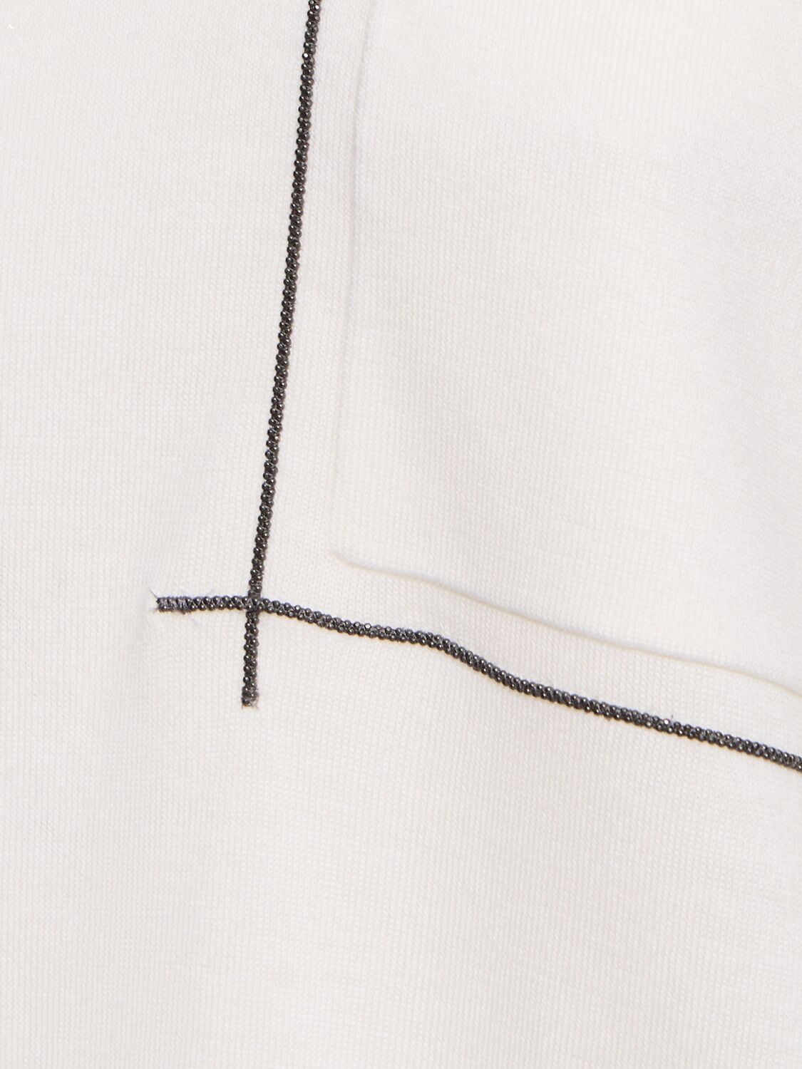 Brunello Cucinelli Cotton Jersey T-shirt With Shiny Pocket Detail In White