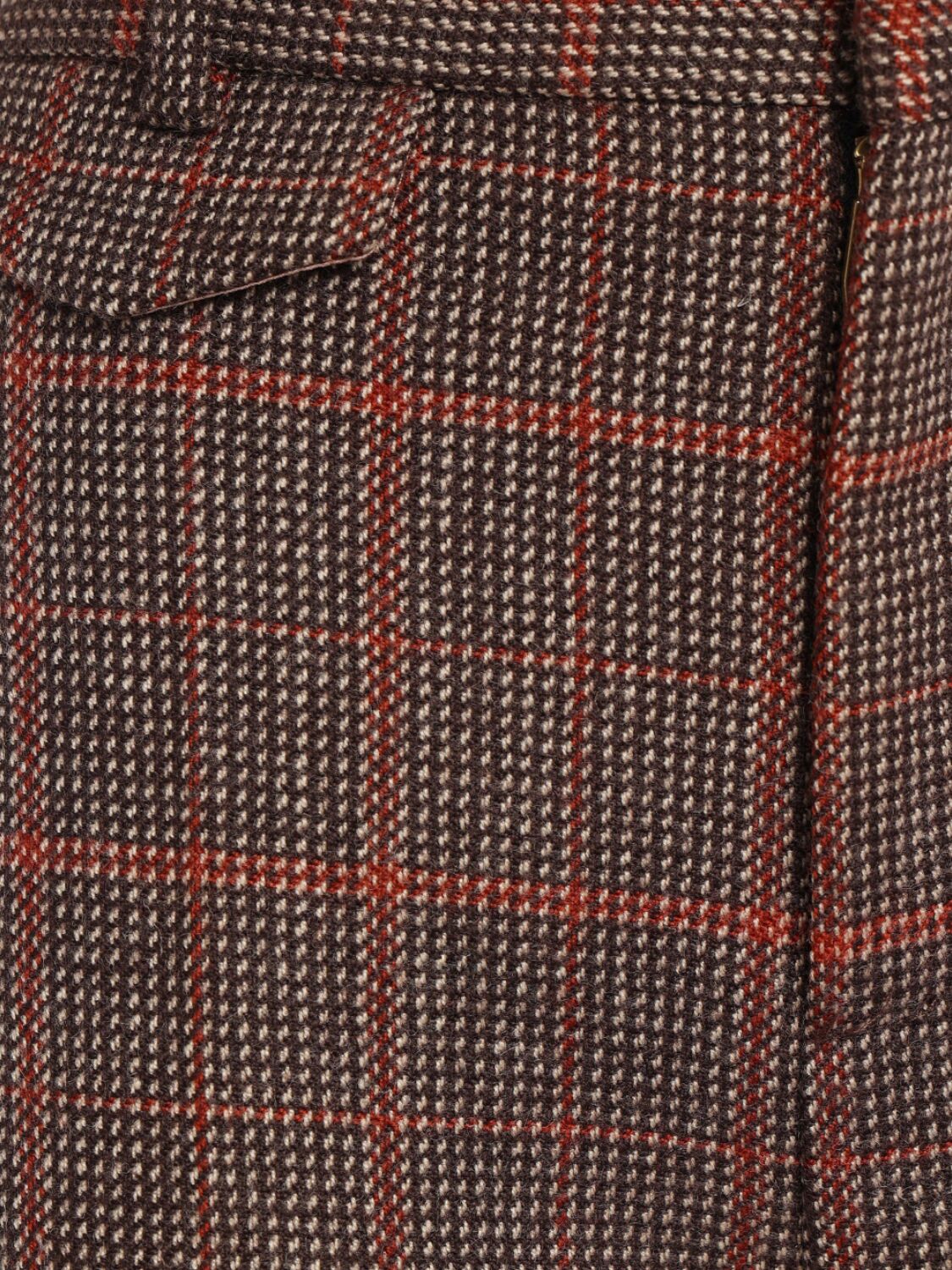 CHLOÉ CHECK WOOL FLARED PANTS 