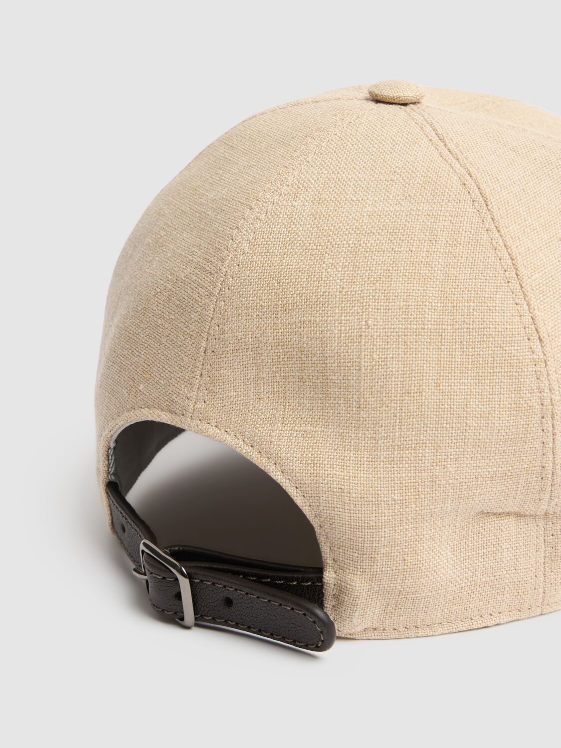 Brunello Cucinelli Embellished Linen Baseball Cap In Melange