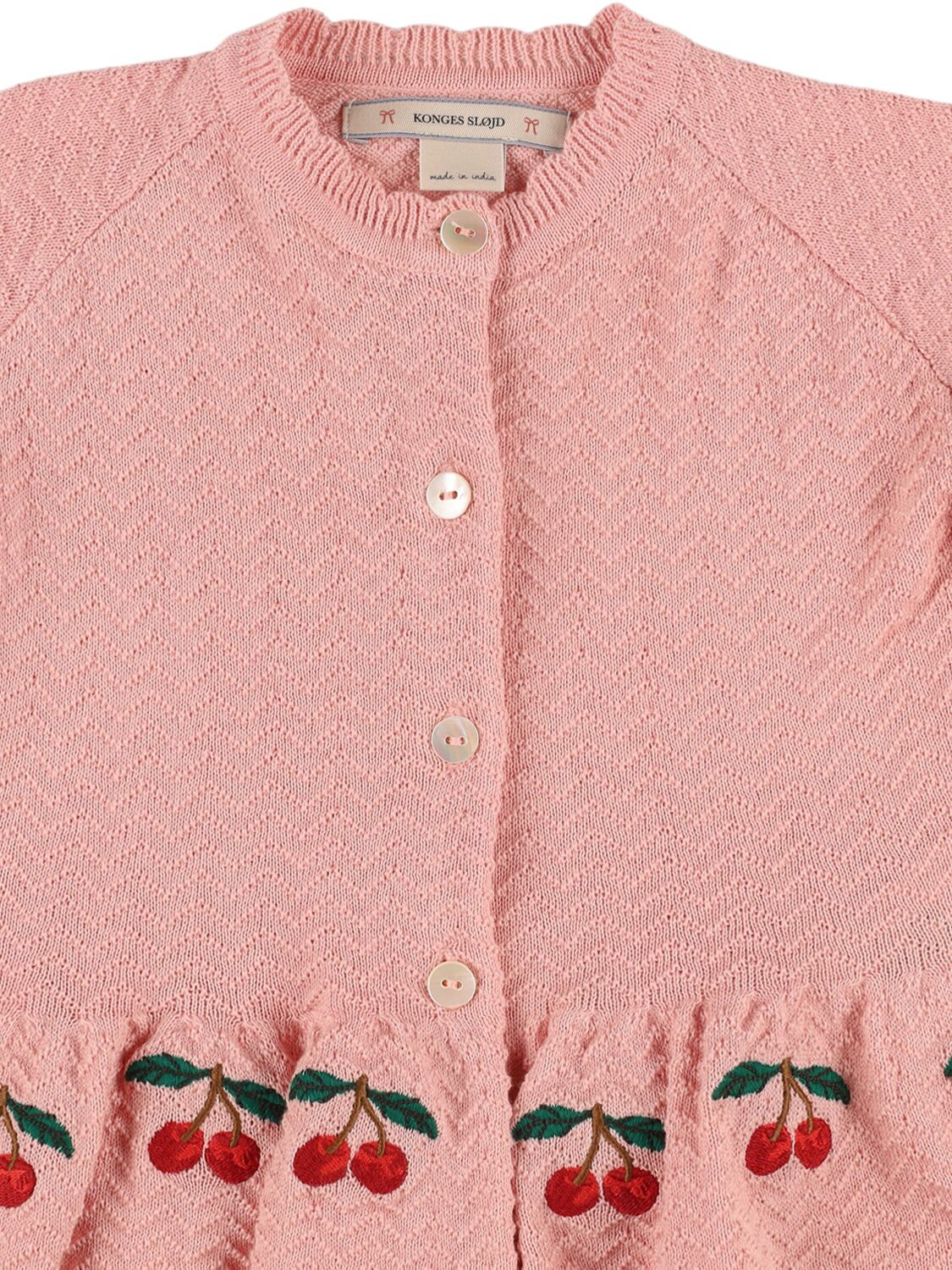Konges Sløjd Embroidered Knit Cardigan In Pink