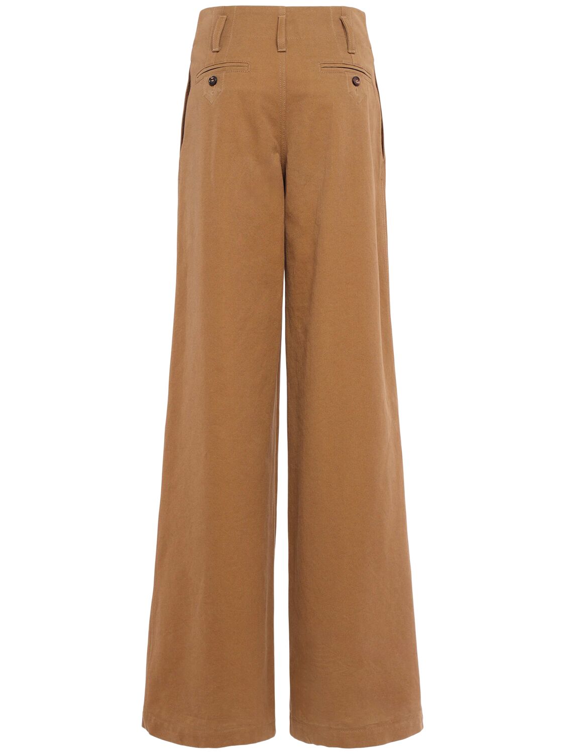 Chloé Brown Pants With Belt Loops And Wide Leg In Cotton Woman In Brown