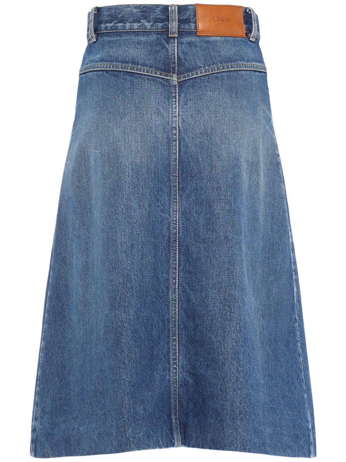 Chloé Cotton Denim Midi Skirt