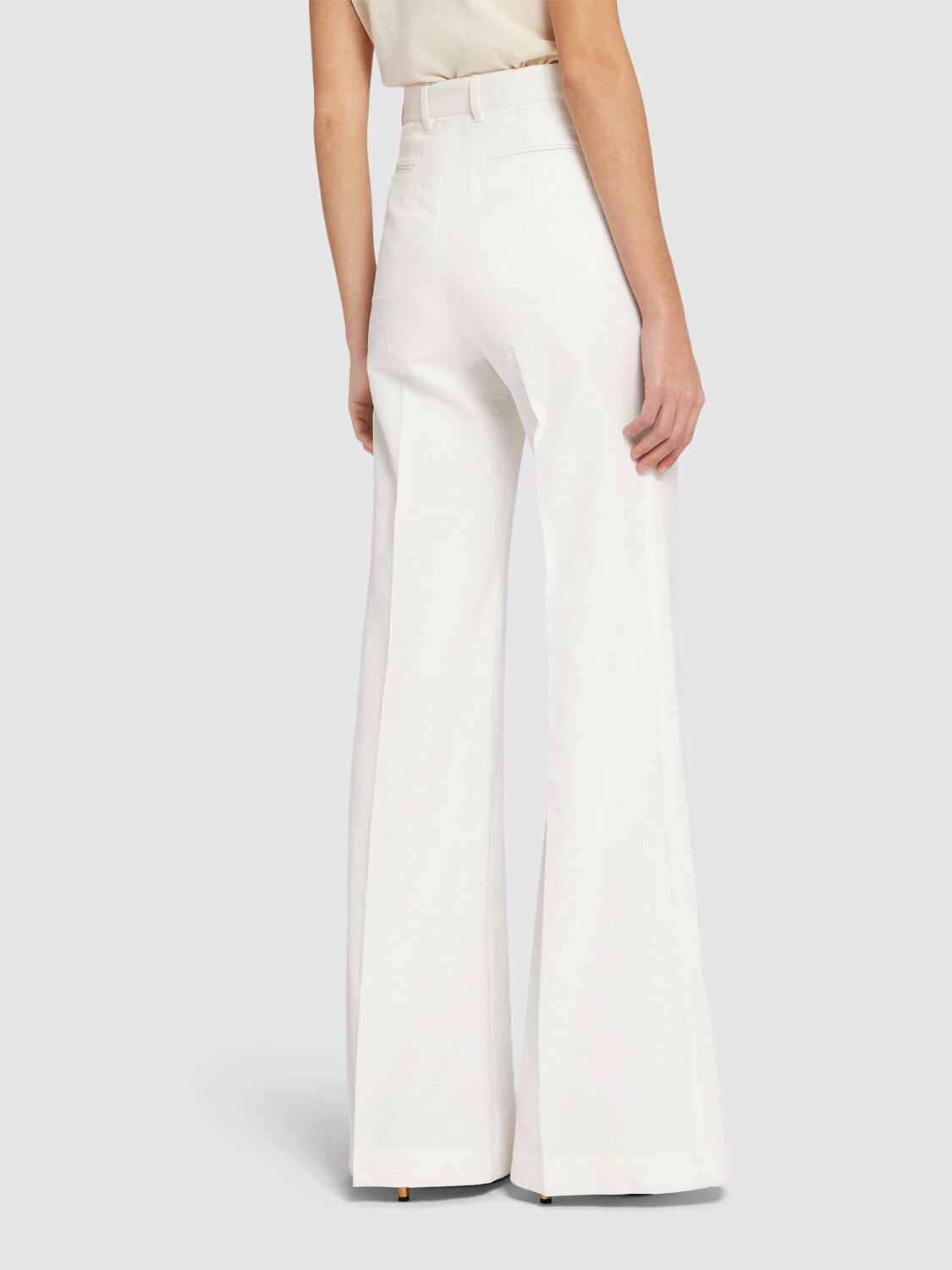 Chloé High Rise Cotton Flared Pants