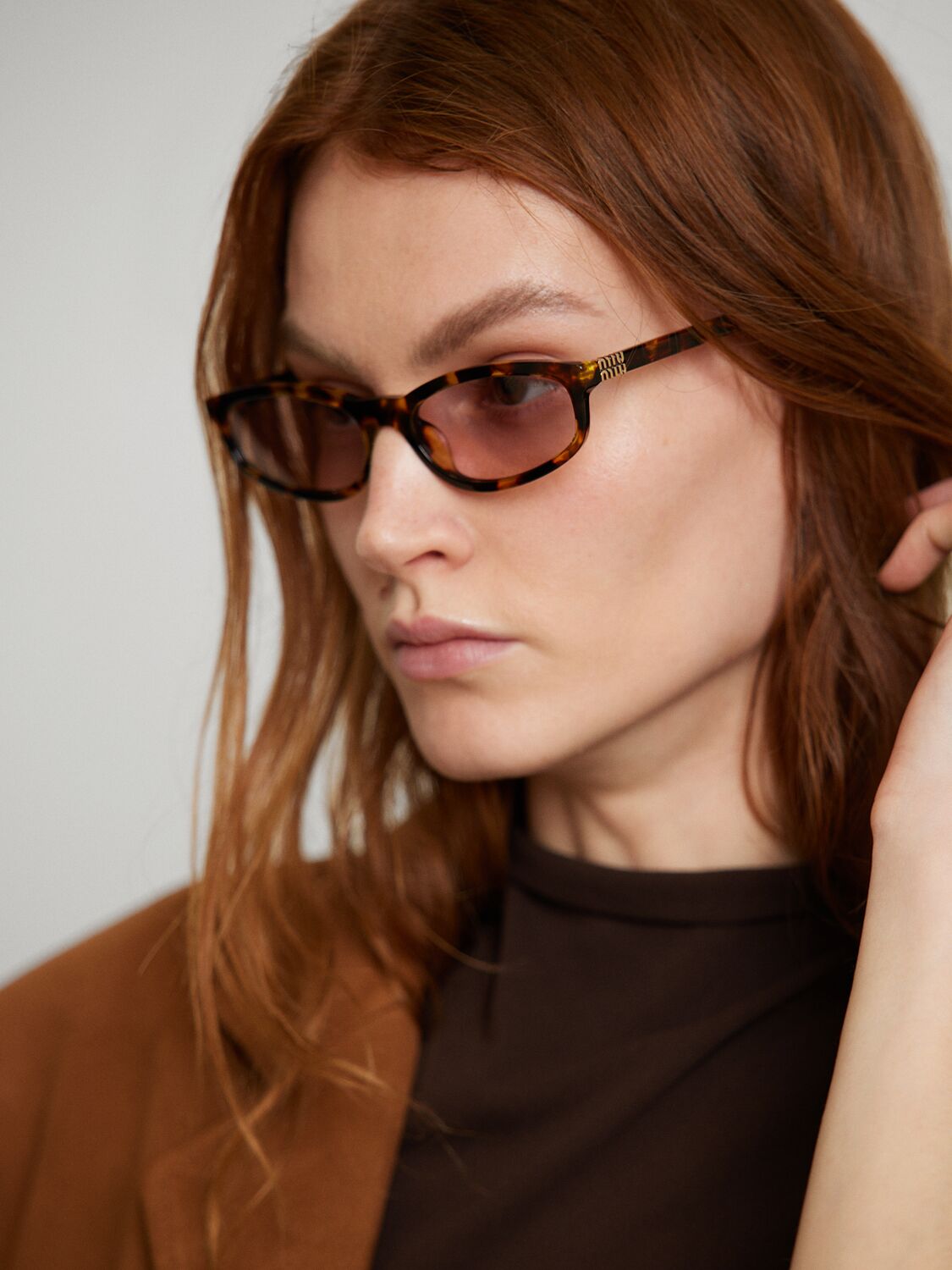 Miu Miu Regard Acetate Sunglasses In Havana/pink
