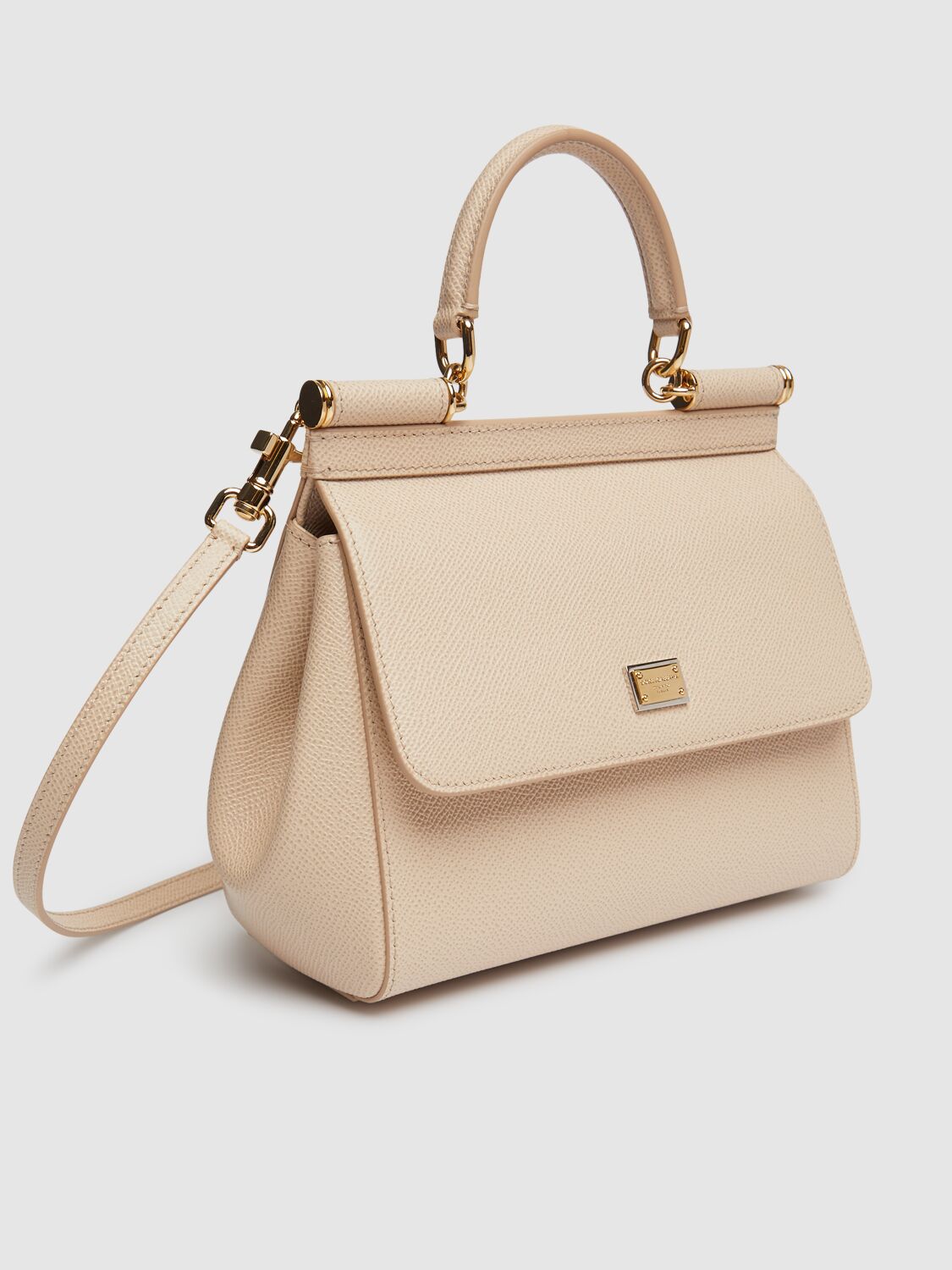 Dolce & Gabbana Small Sicily Dauphine Leather Bag In Pink