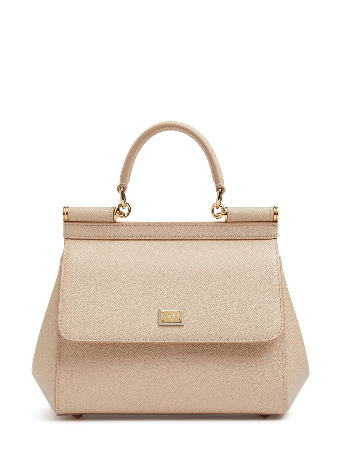 Dolce & Gabbana Small Sicily Dauphine Leather Bag In Pink