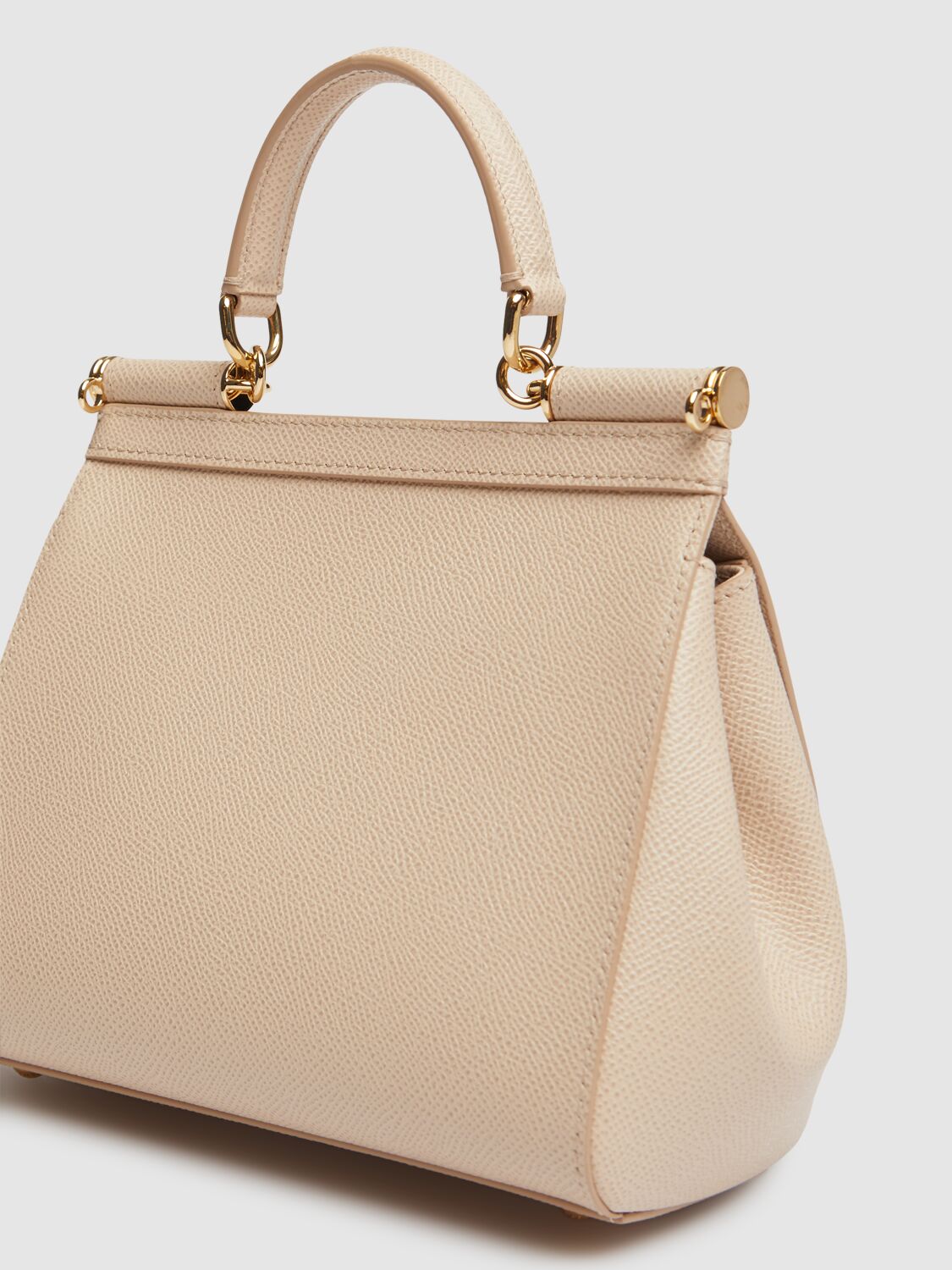 Dolce & Gabbana Small Sicily Dauphine Leather Bag In Pink