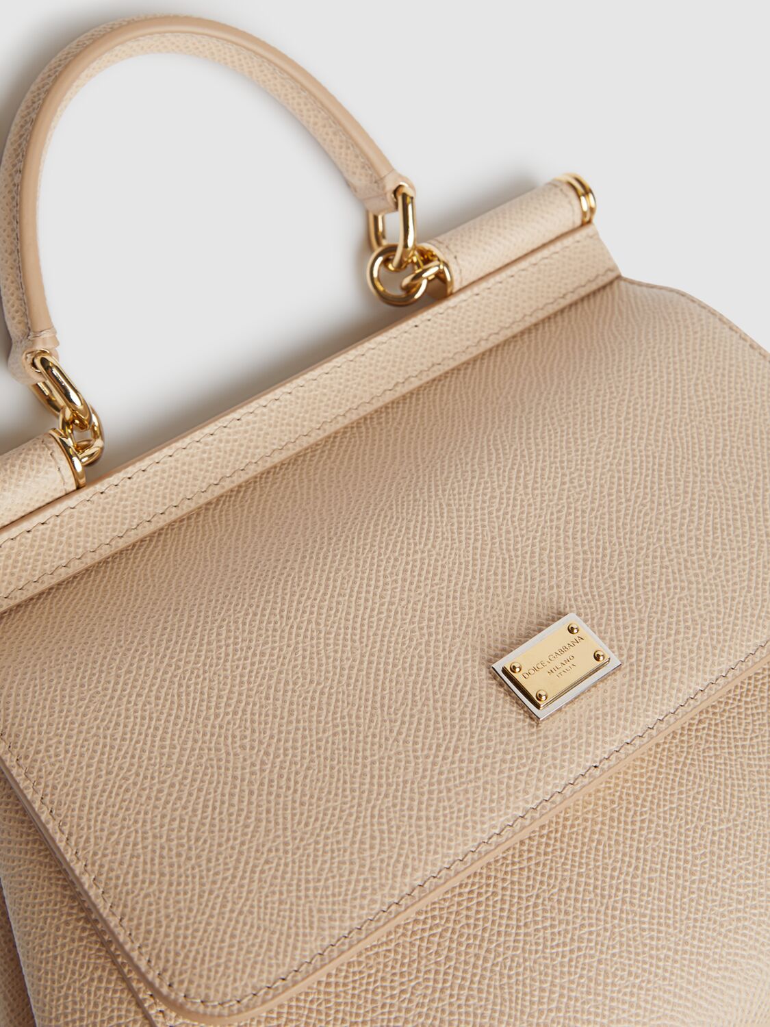 Dolce & Gabbana Small Sicily Dauphine Leather Bag In Pink