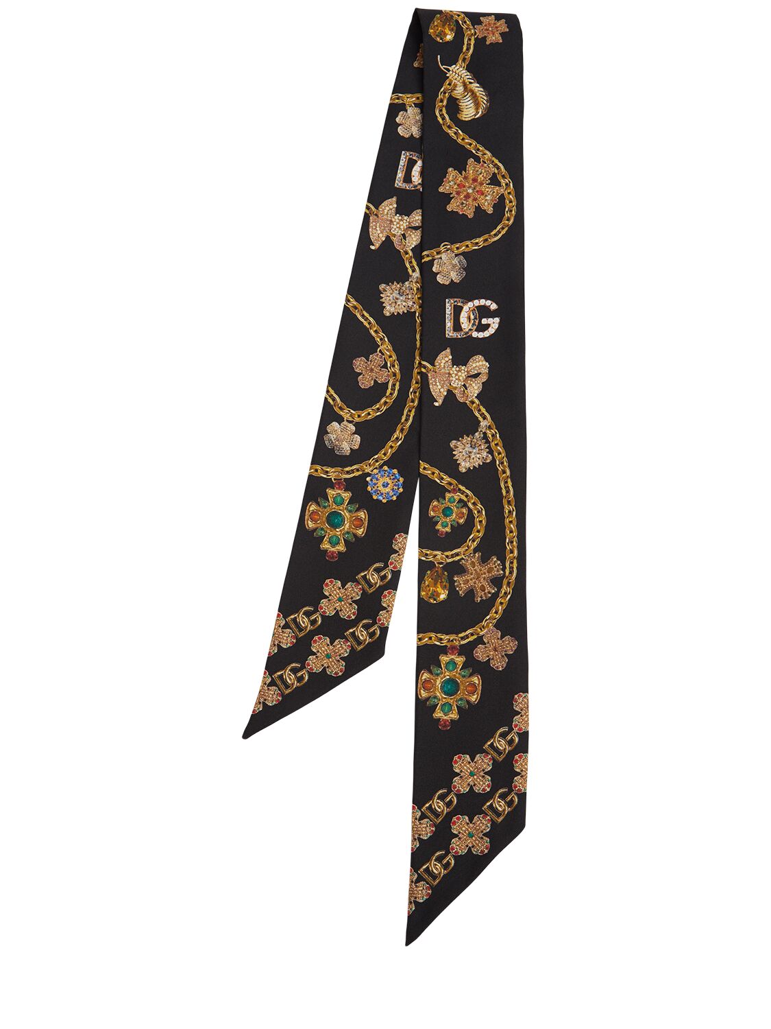 Dolce & Gabbana Like A Virgin Printed Silk Bandeau In Black