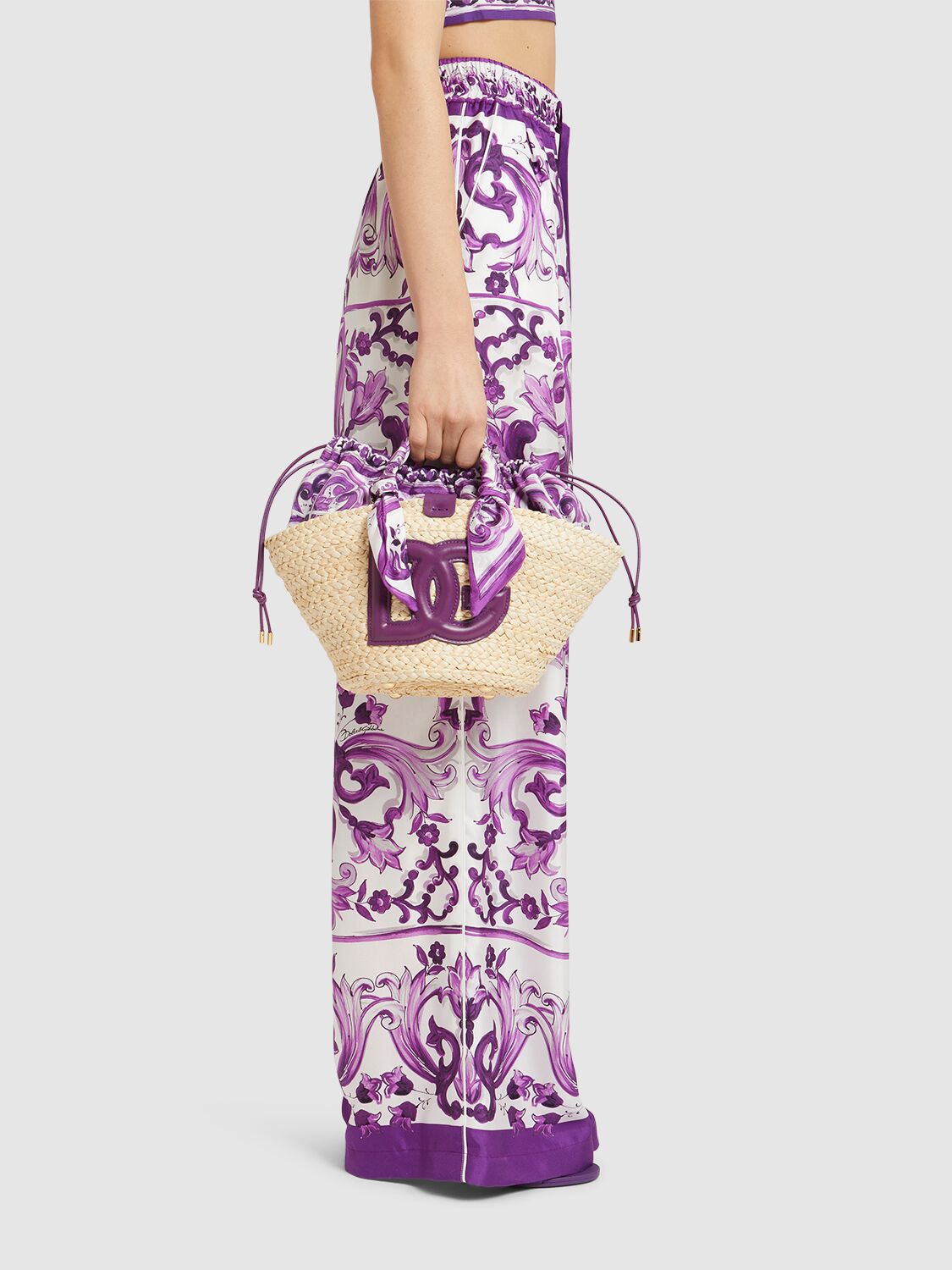Dolce & Gabbana Small Kendra Straw Tote Bag