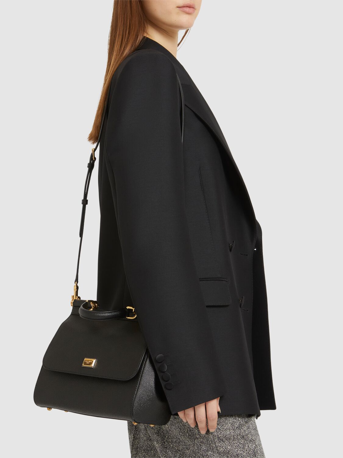 DOLCE & GABBANA LARGE SICILY DAUPHINE LEATHER BAG