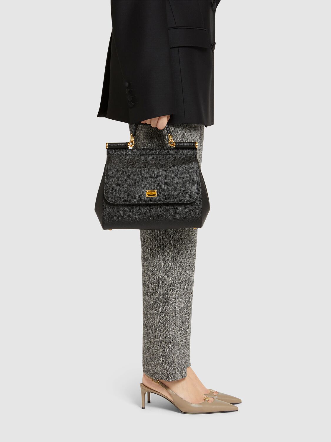 DOLCE & GABBANA LARGE SICILY DAUPHINE LEATHER BAG