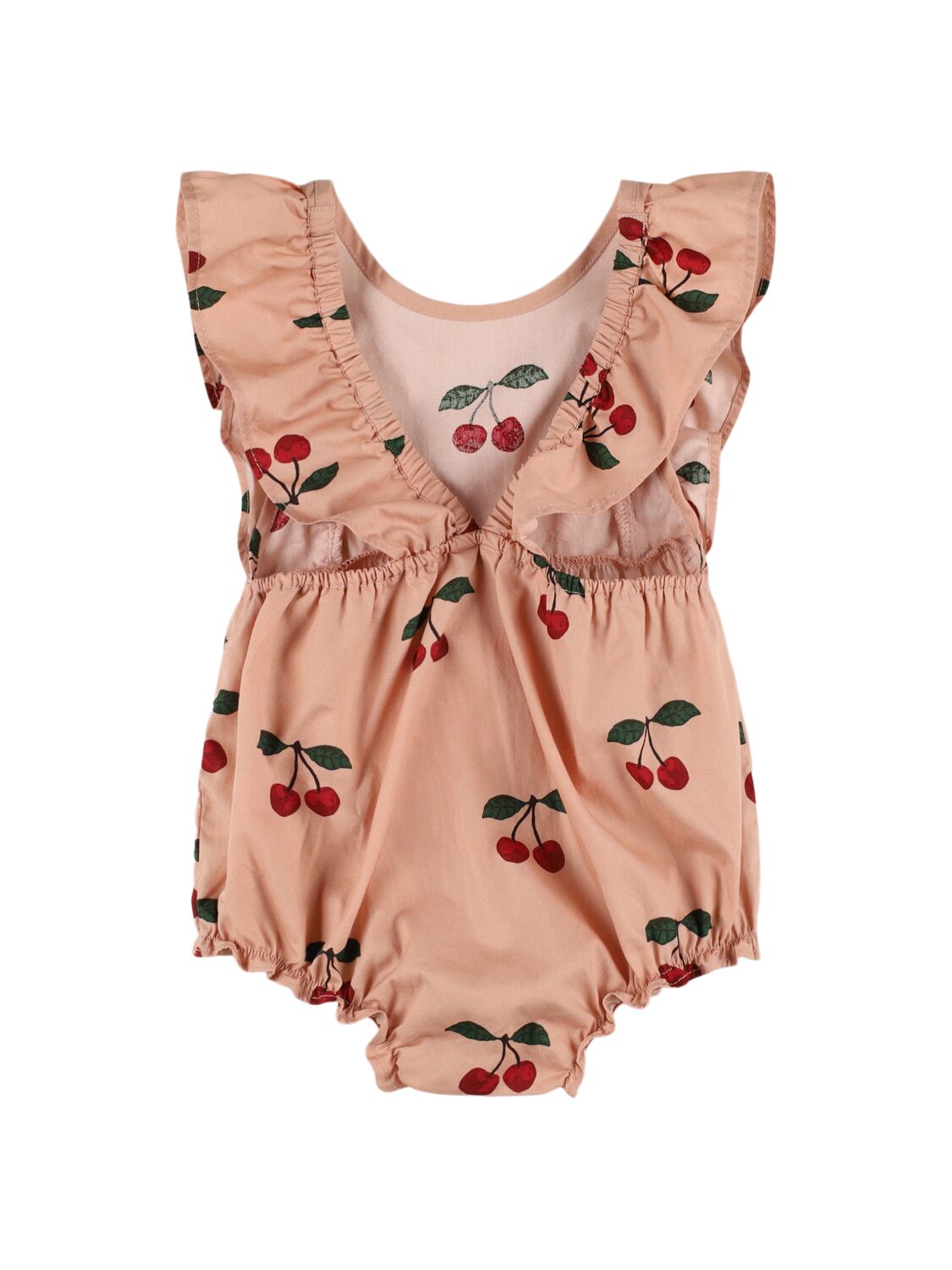 Konges Sløjd Cherry Print Cotton Romper In Pink
