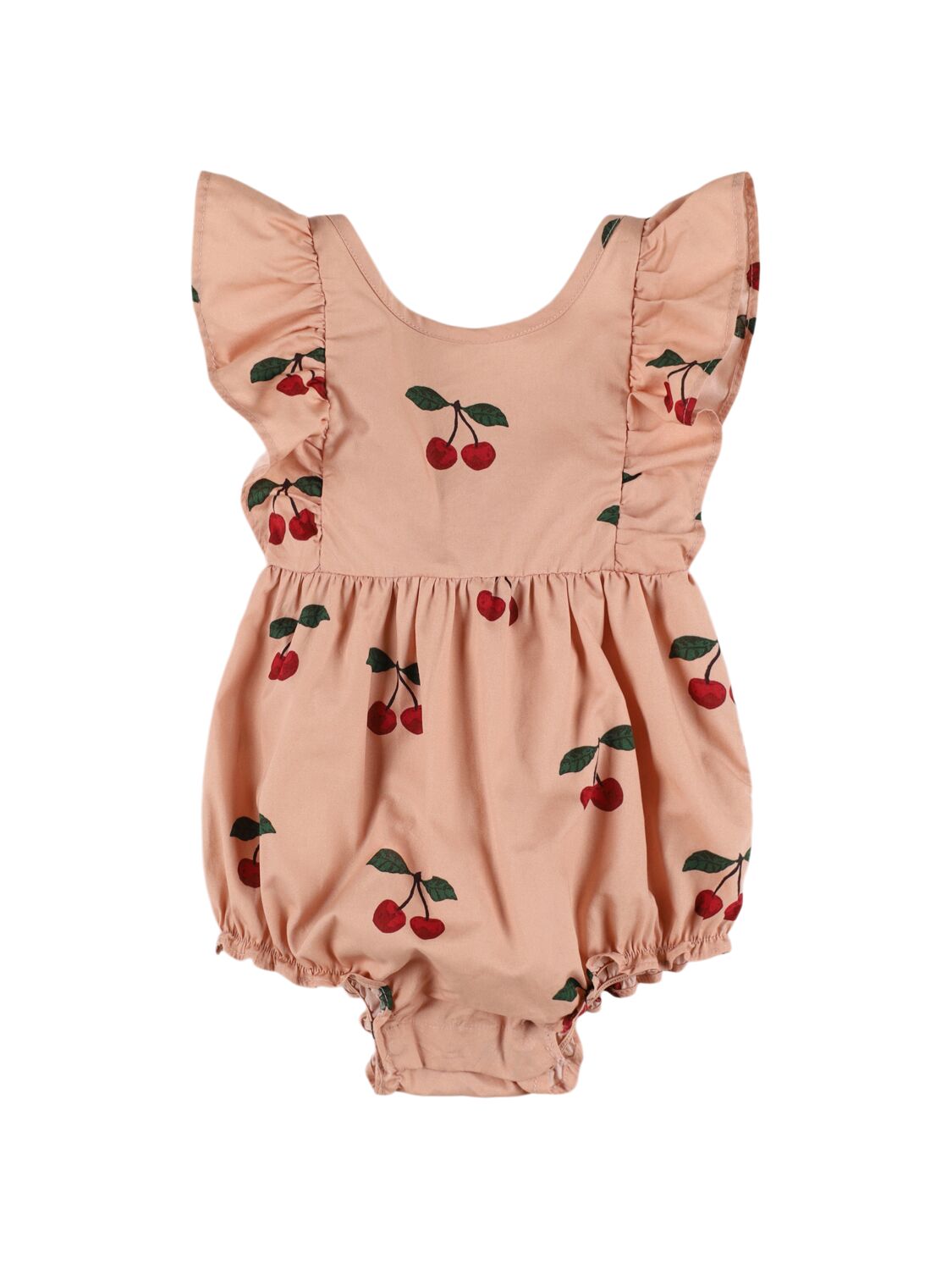 Konges Sløjd Cherry Print Cotton Romper In Pink