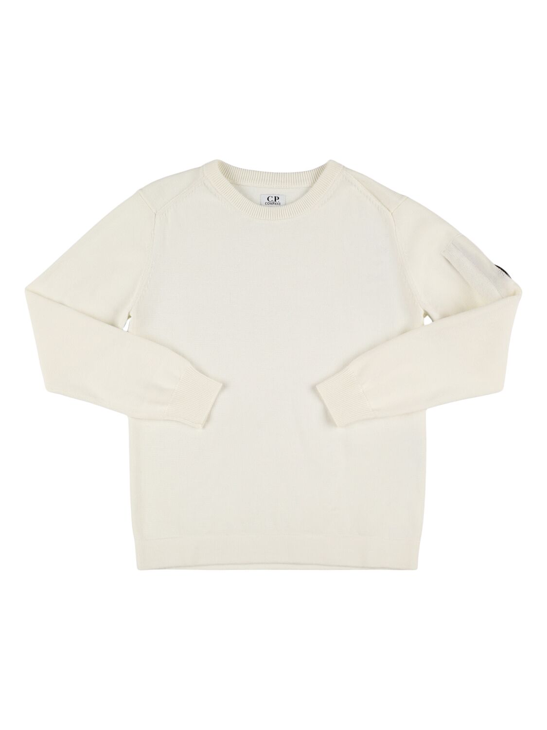 C.p. Company Cotton Crewneck Sweater In White