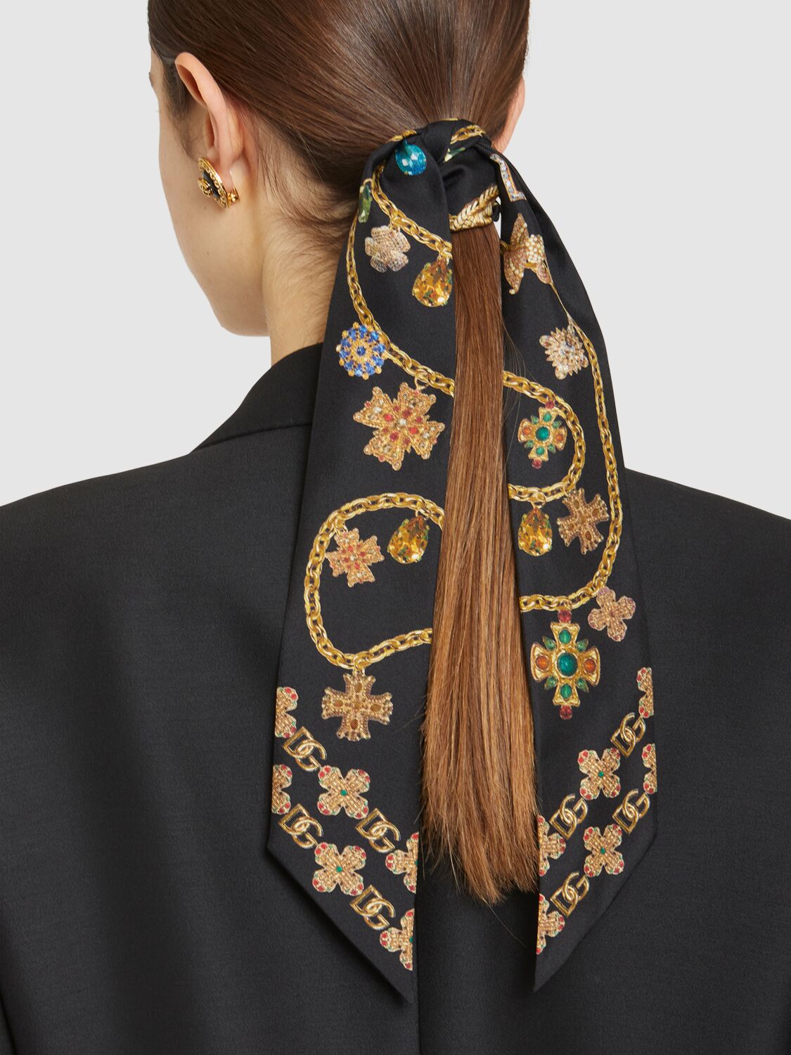 Dolce & Gabbana Like A Virgin Printed Silk Bandeau In Black