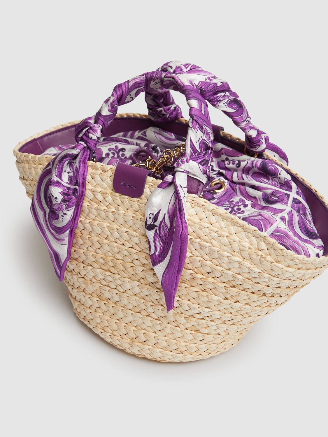 Dolce & Gabbana Small Kendra Straw Tote Bag