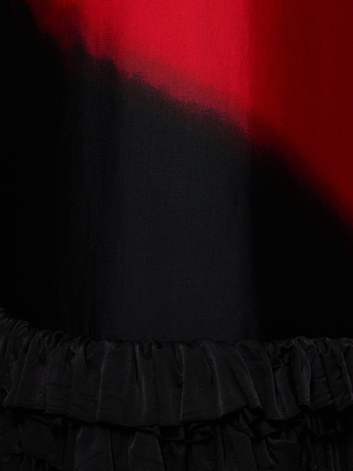 Jil Sander Abstract Straight Ruched Midi Skirt In Black/red