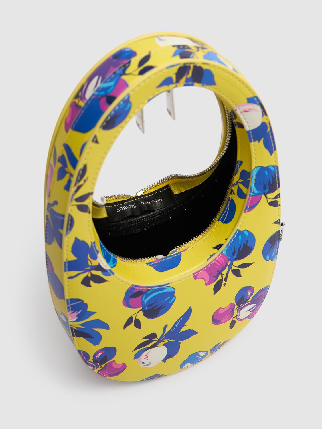 Shop Coperni Mini Swipe Printed Crossbody Bag In Yellow Flower