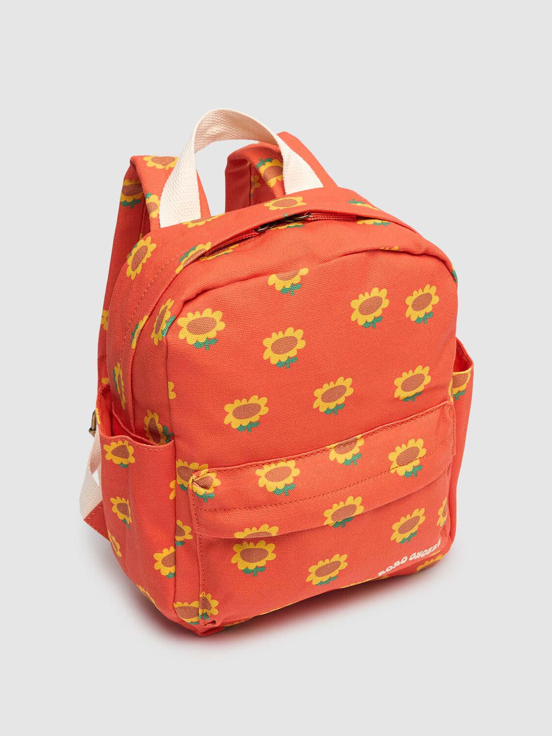 Bobo Choses Printed Cotton Canvas Backpack In Red