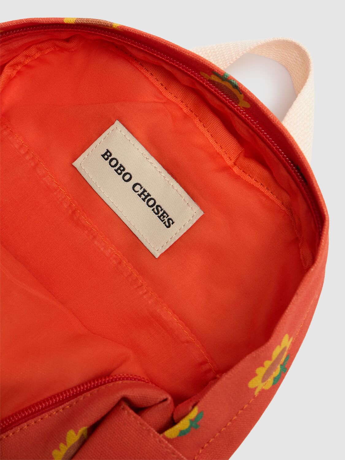 Bobo Choses Printed Cotton Canvas Backpack In Red