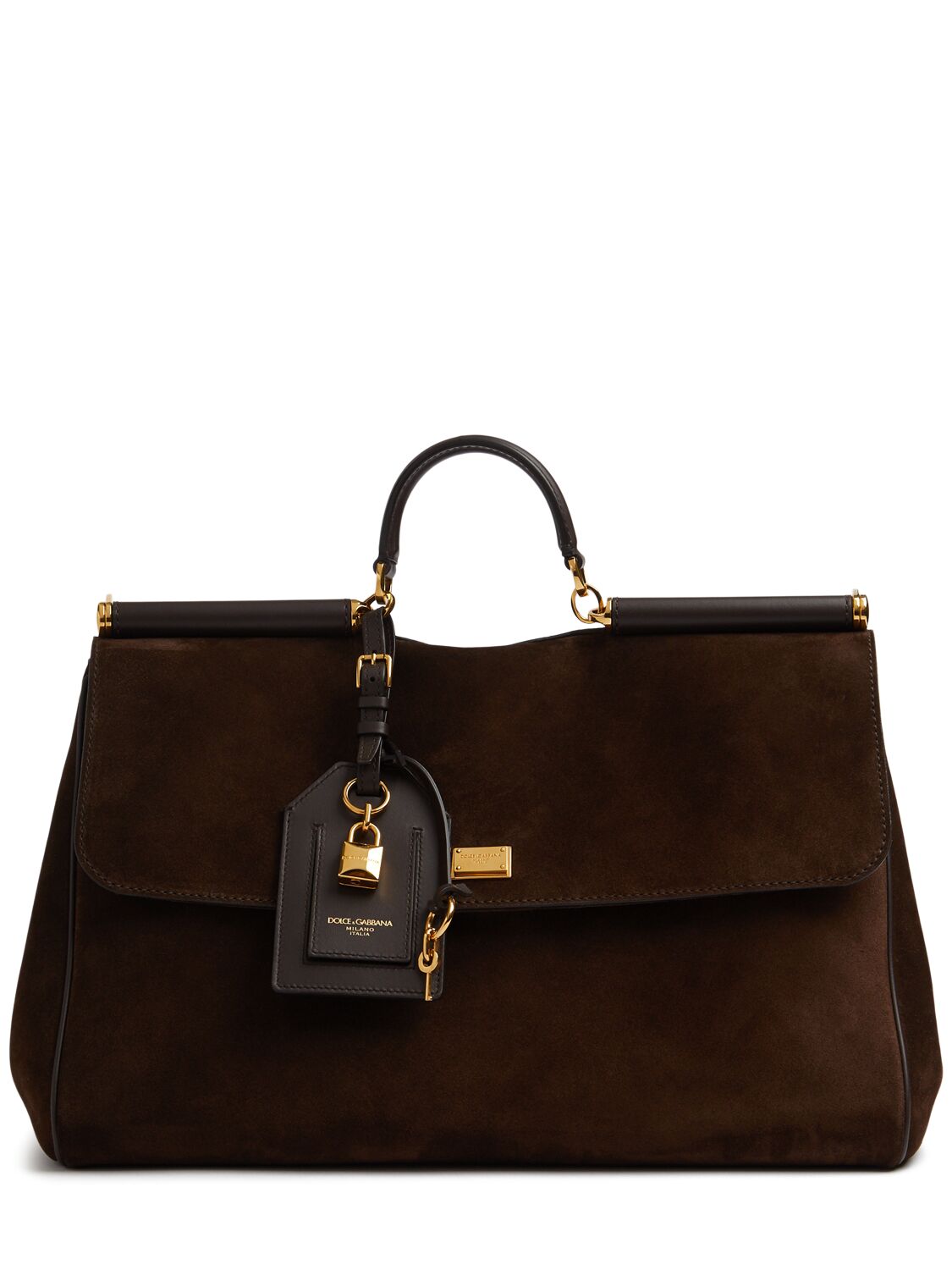 DOLCE & GABBANA Large My Sicily Suede Top Handle Bag