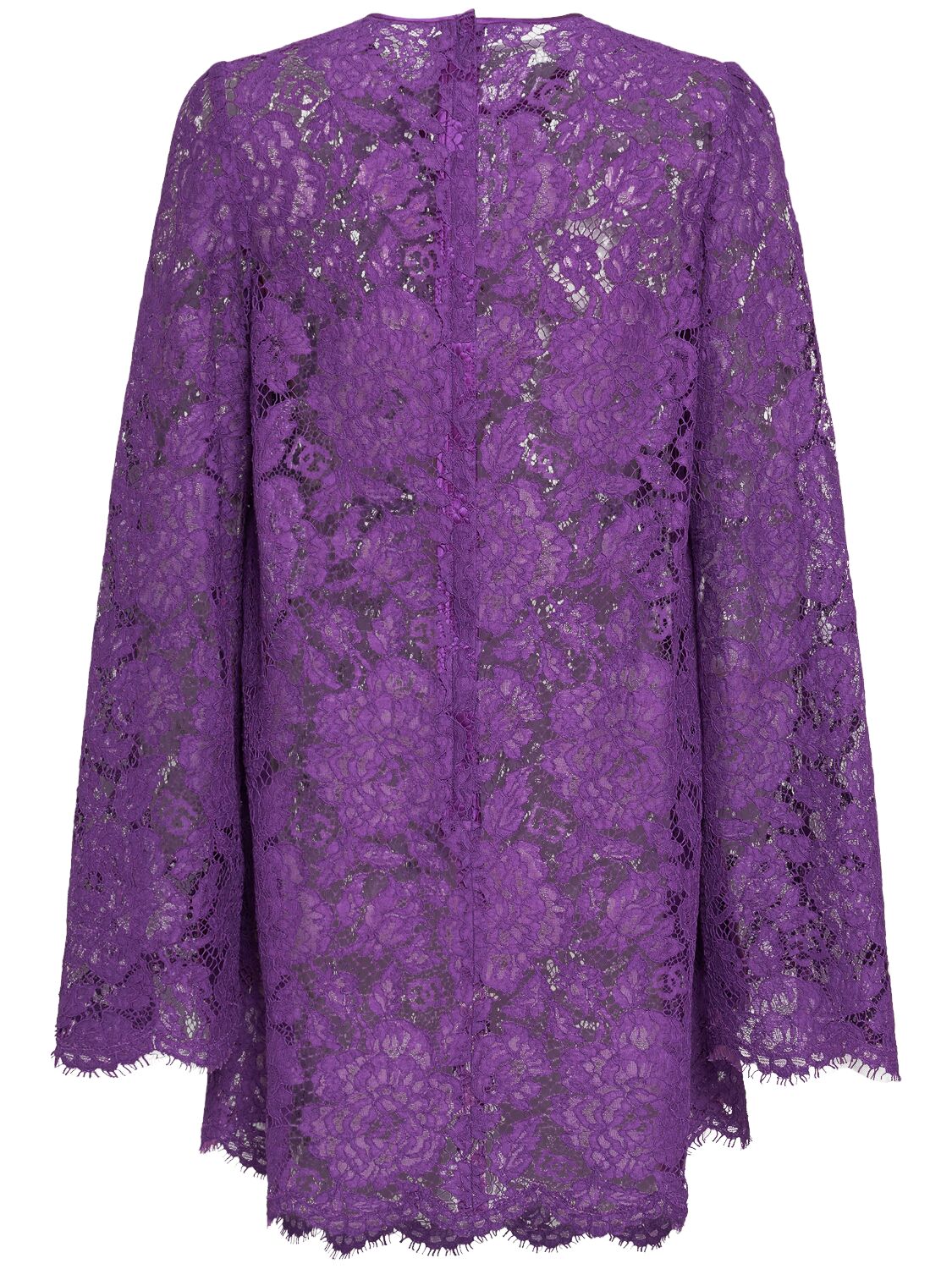 Dolce & Gabbana Cordonetto Lace Short Dress In Purple