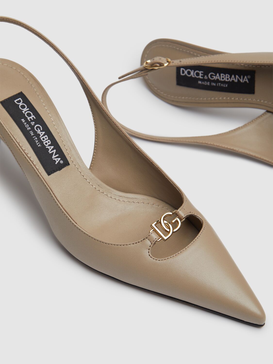 Dolce & Gabbana 60mm Lollo Leather Slingback Pumps